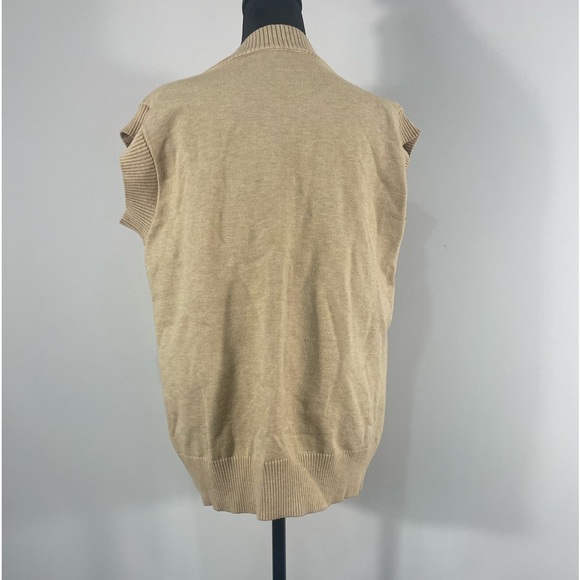 Argyle, Oversized, V Neck, Sweater Vest, Tan,Beige,White,Black, M/L - Picture 6 of 11
